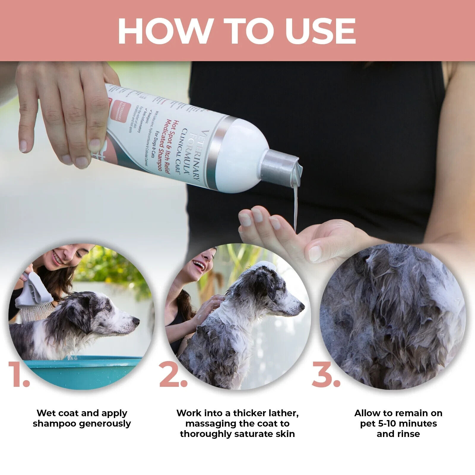 Veterinary Formula Clinical Care Dog Shampoo with Oatmeal and Tea Tree Oil (UK) - Image 6