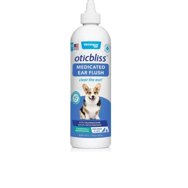 VETNIQUE LABS Oticbliss Ear  Medicated anti bactaria & anti-fungal Ear flush for dogs & cats