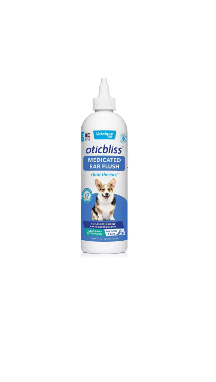 VETNIQUE LABS Oticbliss Ear Medicated anti bactaria & anti-fungal Ear flush for dogs & cats